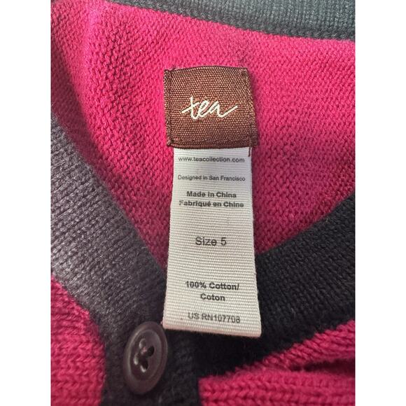 Tea Collection Girls Sz 5 Colorblock Knit Sweater Dress Multicolor Retro Mod - Picture 5 of 6